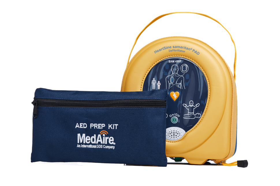 AED with CPR Coaching for in-flight events: Heartsine Samaritan PAD